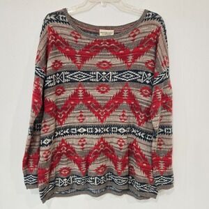 Denim & Supply Ralph Lauren Women Large Sweater Lightweight Cotton Aztec western